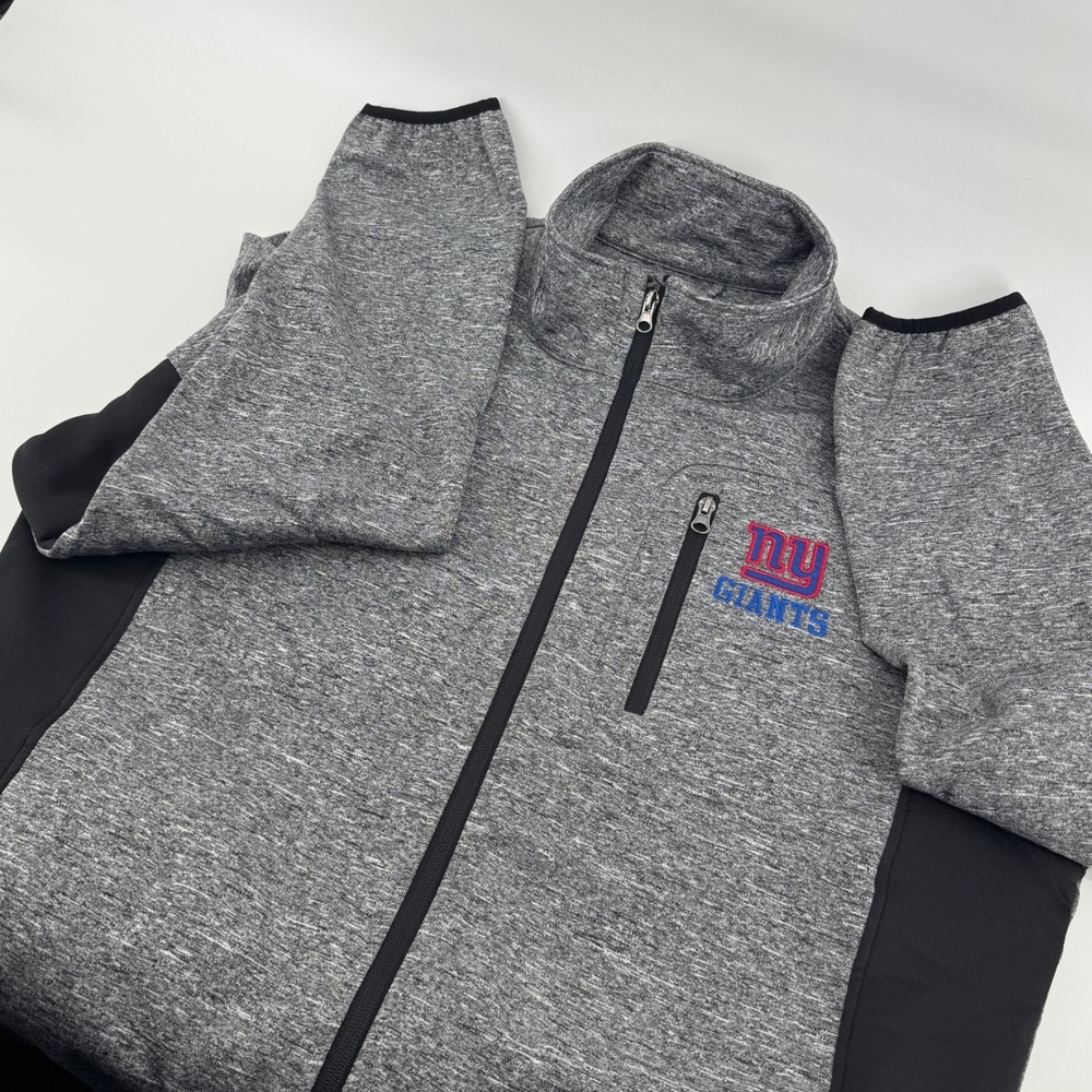 NFL New York Giants Mens Gray Full Zip Track Jacket Large Casual Sports Football